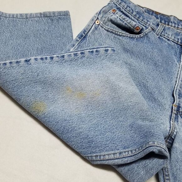 VINTAGE 1991 Levi's 550 Light Wash Distressed Trashed High Rise Grunge Jeans - Picture 10 of 16